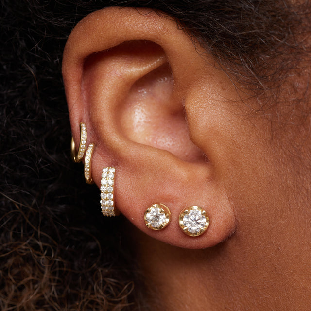 Single Medium Illusion Set Diamond Stud