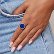 One of a Kind Lapis Inlay Circle Ring
