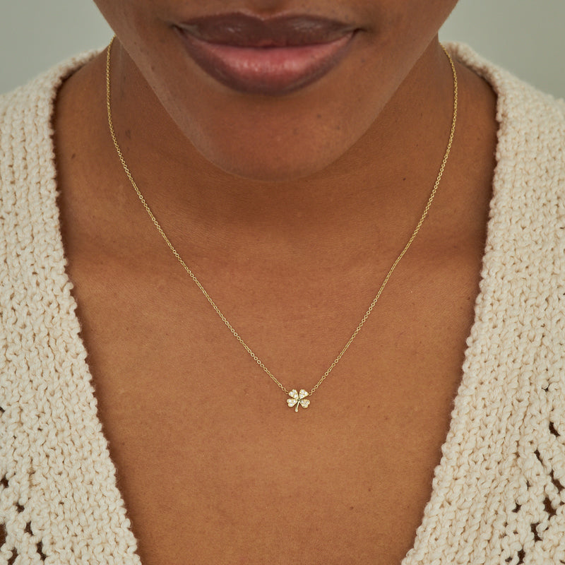 Diamond Mini Clover Necklace