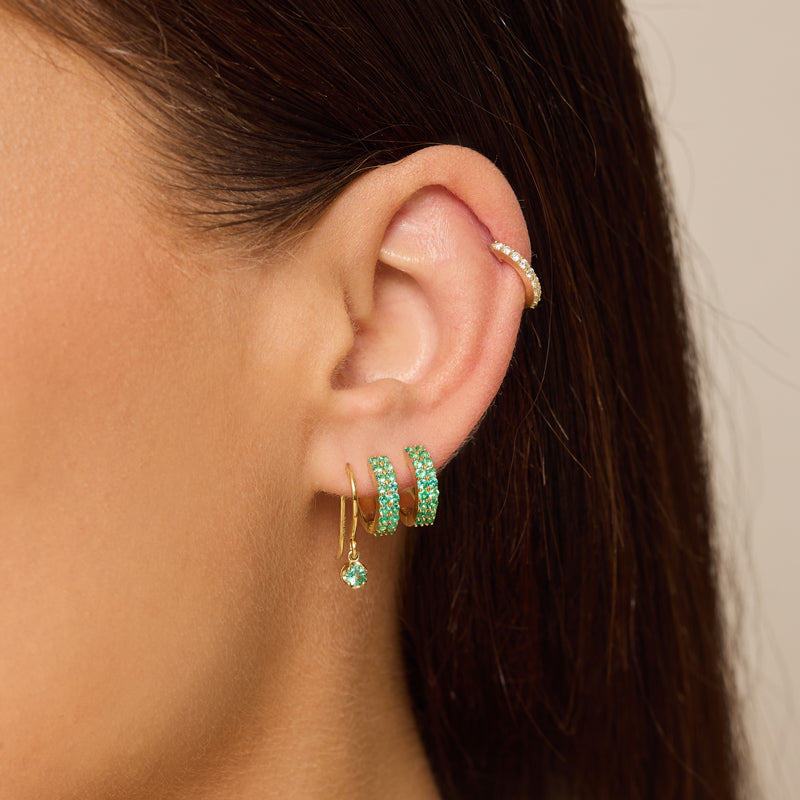 Illusion Set Emerald Drop Earrings