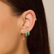Single Illusion-Set Emerald Drop Earrings
