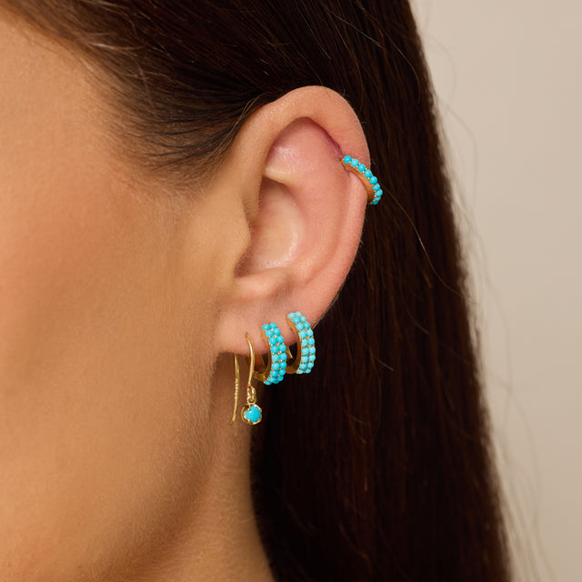 Illusion Set Turquoise Drop Earrings