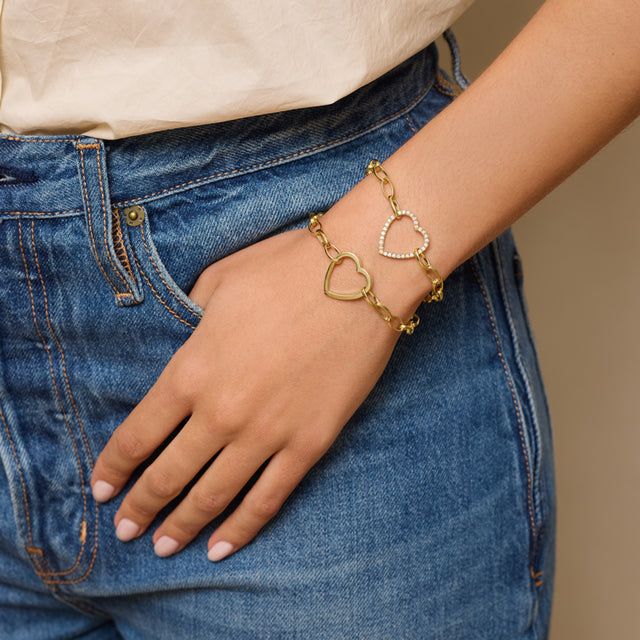 Medium Edith Bracelet with Large Open Heart Accent