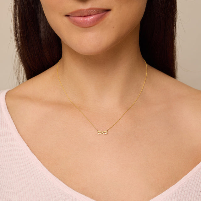 Mini Infinity Necklace with Diamond Accent