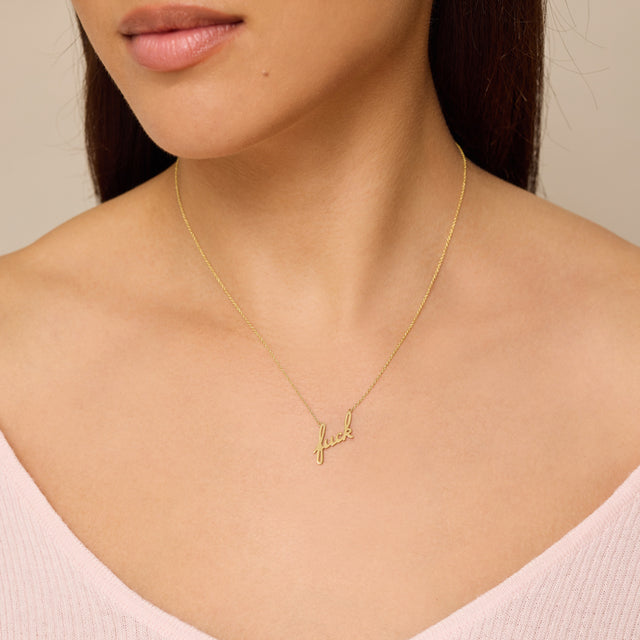 Fuck Script Necklace