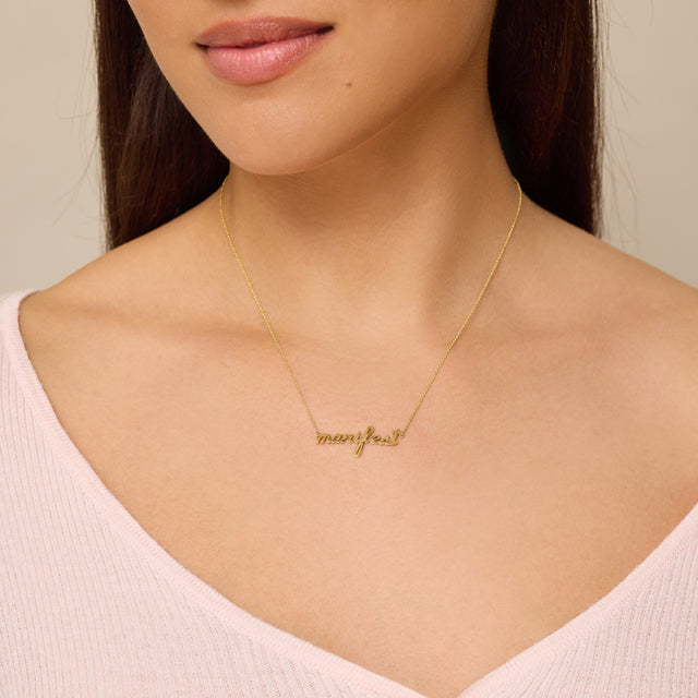 Manifest Script Necklace