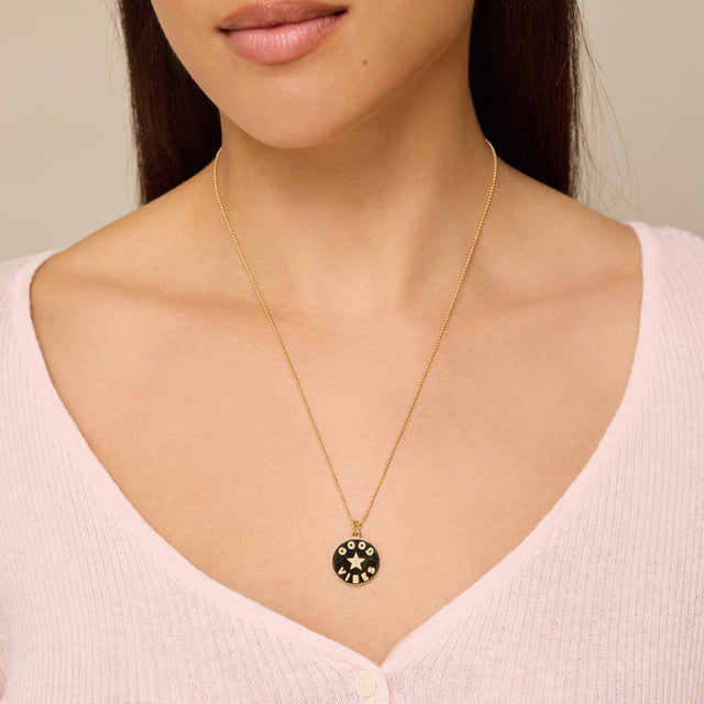 Good Vibes & Star Sentiment Pendant Necklace