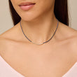 4-Prong Blue Sapphire and Diamond Tennis Necklace