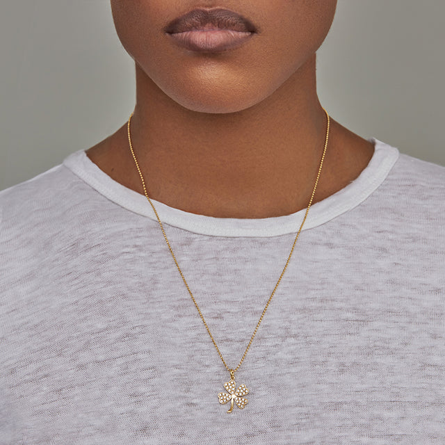 Large Diamond Clover Necklace