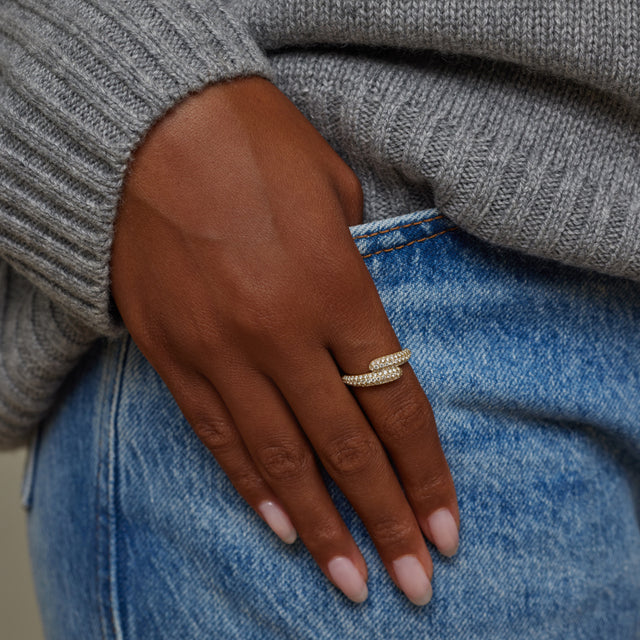 Diamond Small Double Dome Ring