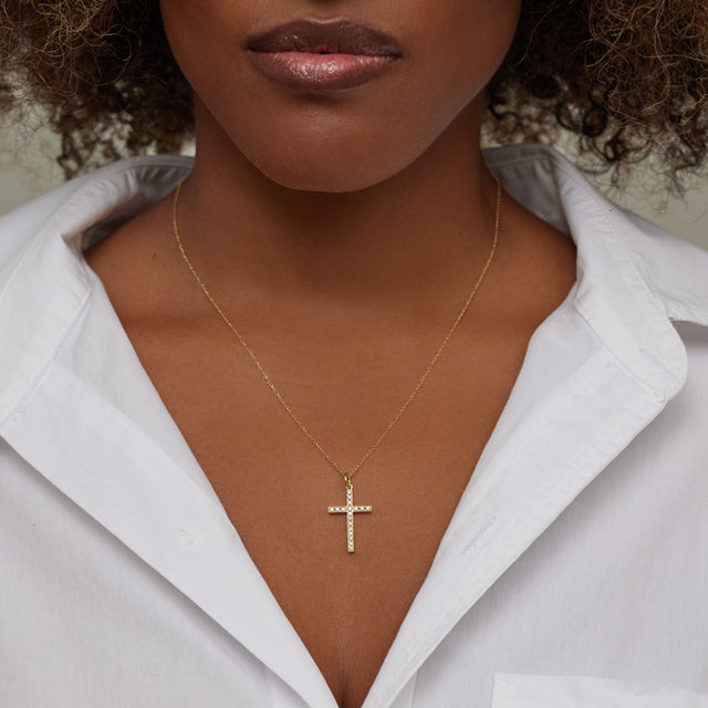Diamond Large Cross Necklace