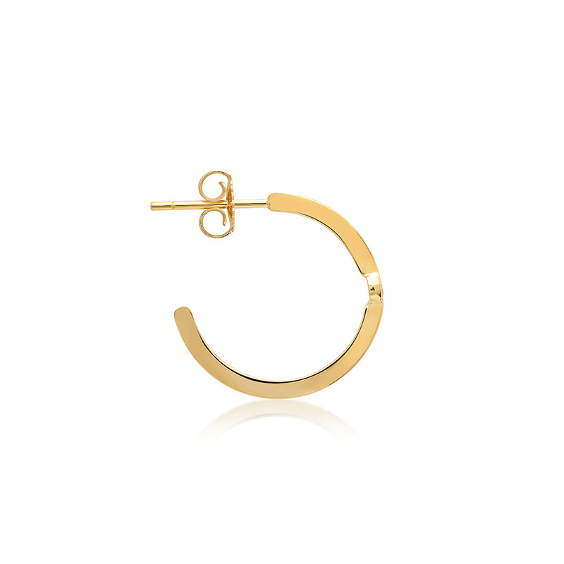Small Hoops with Diamond Bezel Accent