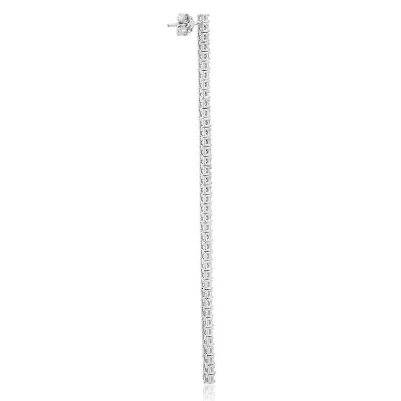 4-Prong Long Diamond Tennis Studs