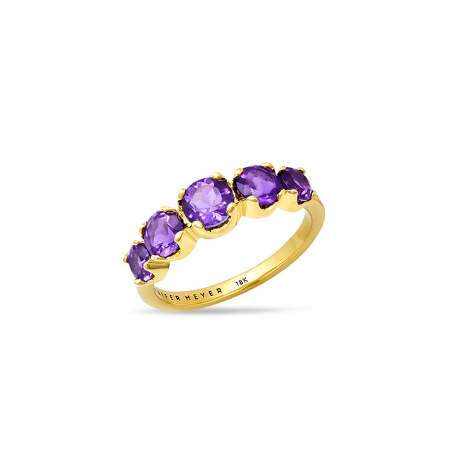 Large Graduated Amethyst Ring