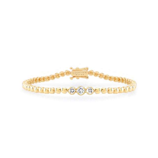 Bezel Tennis Bracelet with 3 Illusion Set Diamonds