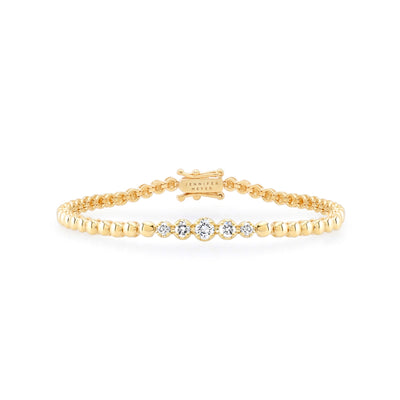 Bezel Tennis Bracelet with 5 Illusion Set Diamonds