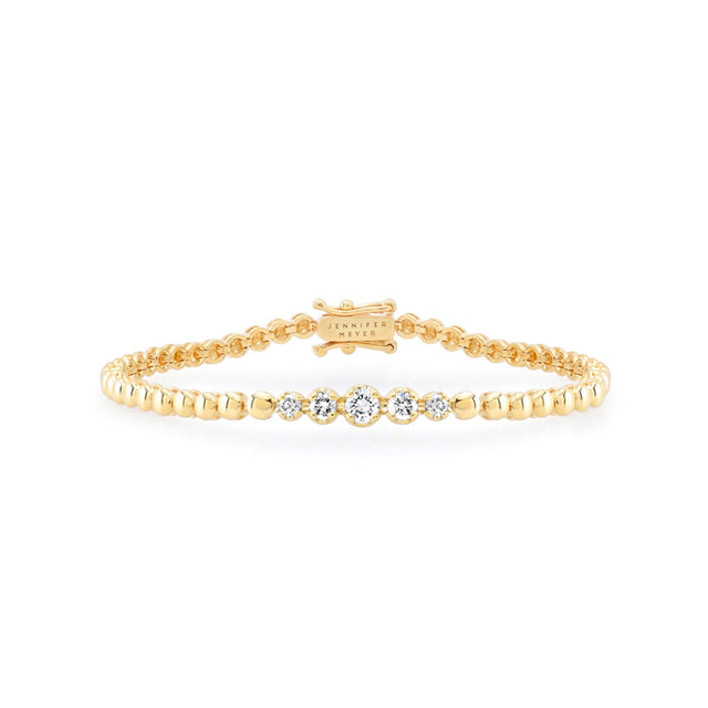 Bezel Tennis Bracelet with 5 Illusion Set Diamonds