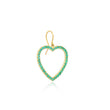 Large Emerald Open Heart Drop Earrings