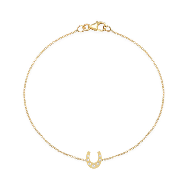 Mini Horseshoe Bracelet with Diamond Accents