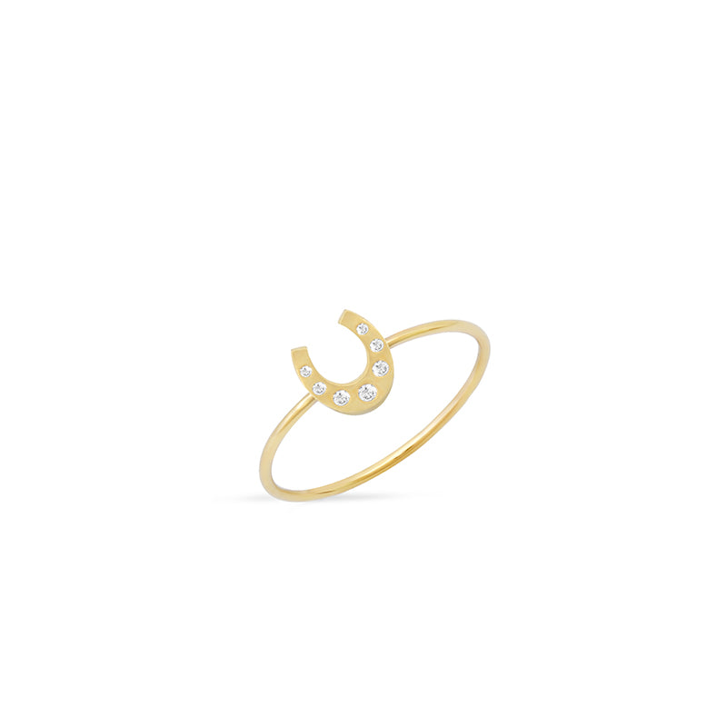 Mini Horseshoe Ring with Diamond Accents