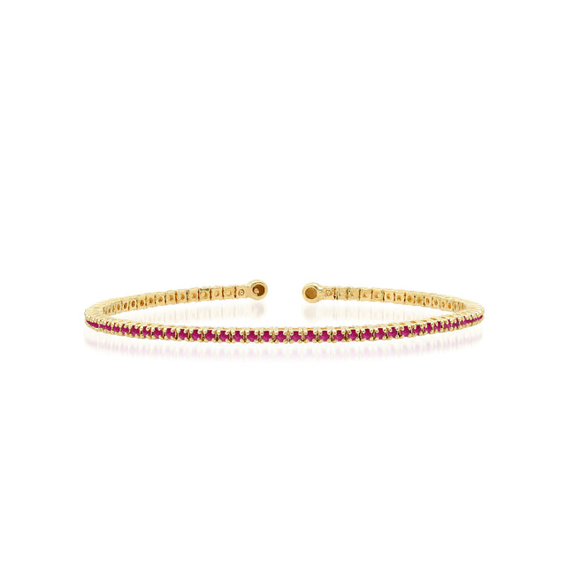 4-Prong Ruby Tennis Cuff