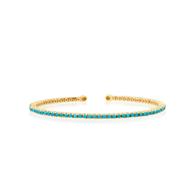 4-Prong Turquoise Tennis Cuff