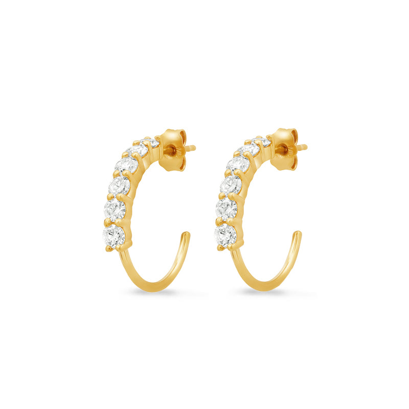 Small 4-Prong Diamond Hoops