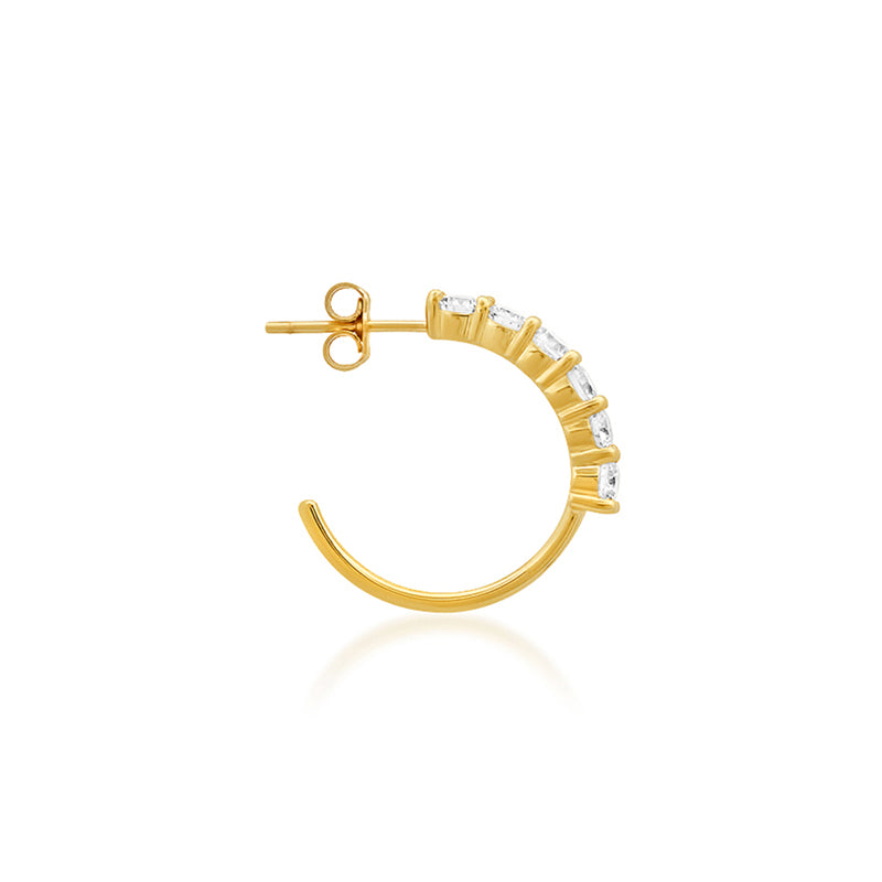 Small 4-Prong Diamond Hoops