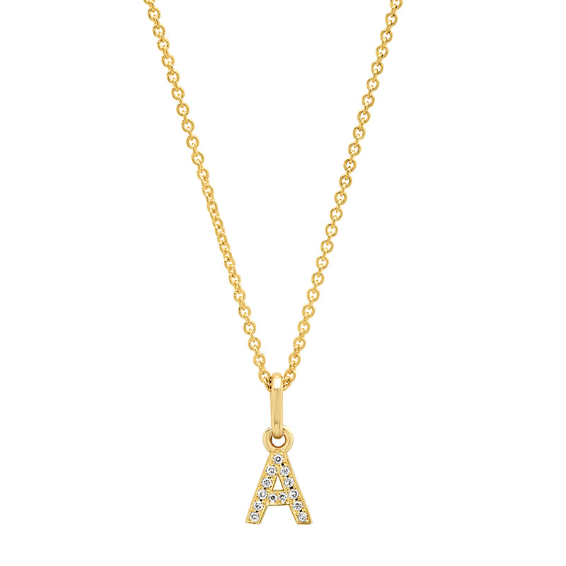 Diamond Mini Uppercase Letter Necklace