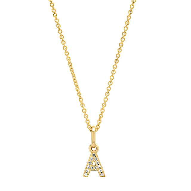 Diamond Mini Uppercase Letter Necklace