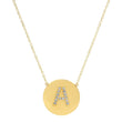 Diamond Letter Disc Necklace