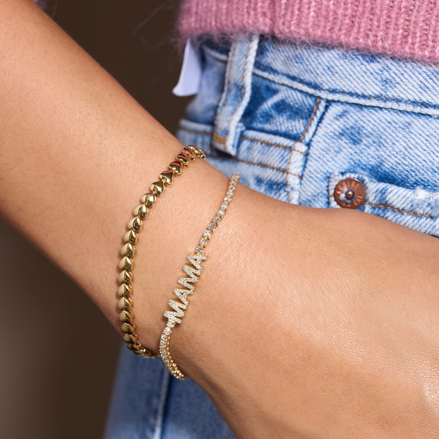 Mama 4-Prong Diamond Tennis Bracelet