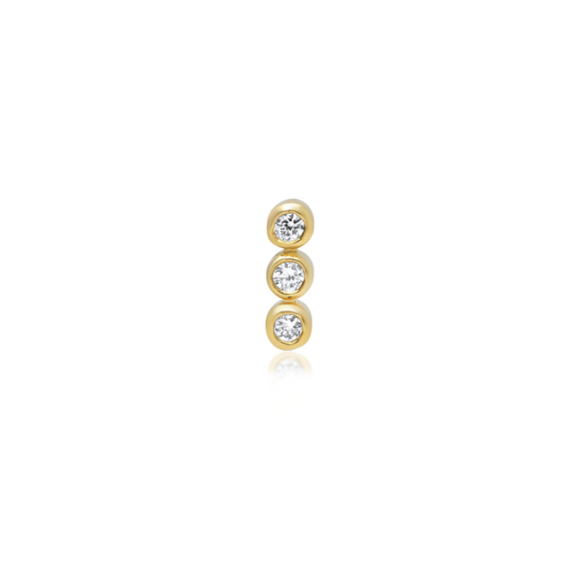Single 3 Mini Diamond Bezel Stud
