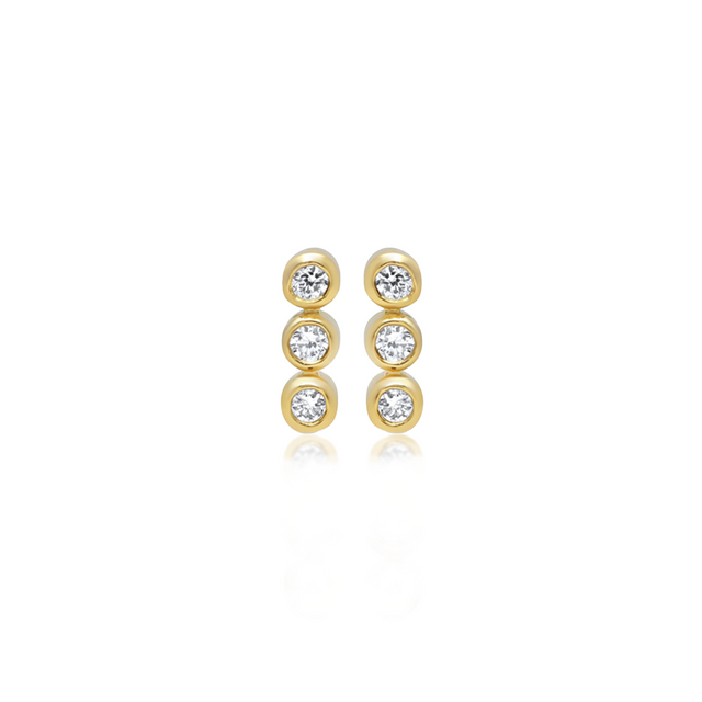 3 Mini Diamond Bezel Studs