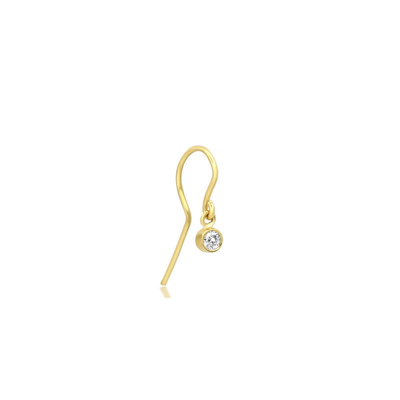 Diamond Bezel Drop Earrings