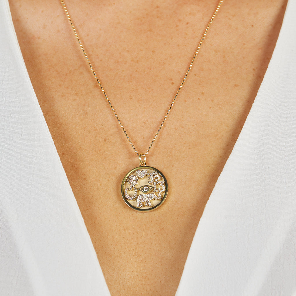 【JENNIFER MEYER】good luck 18-karat gold diamond ネックレス Open Good Luck Necklace for Women | Jennifer Meyer