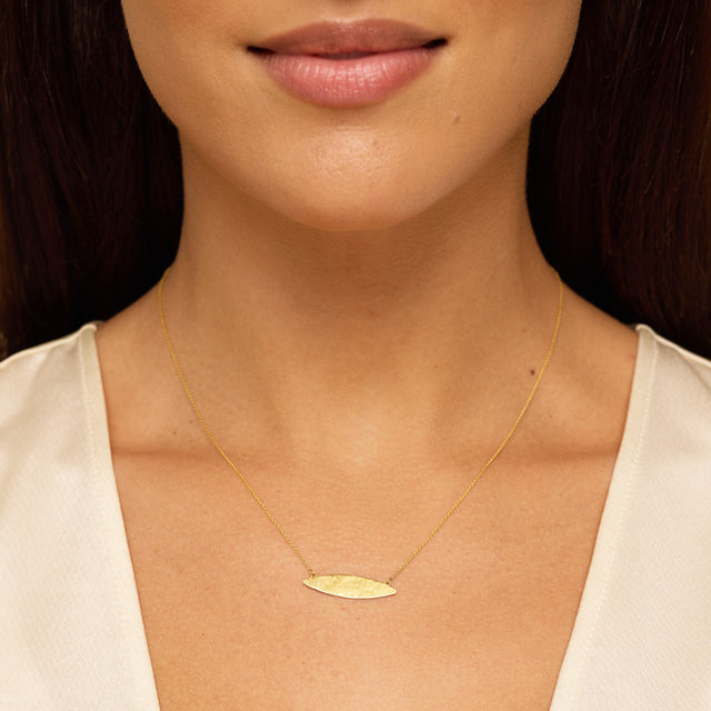 Hammered Marquise Necklace