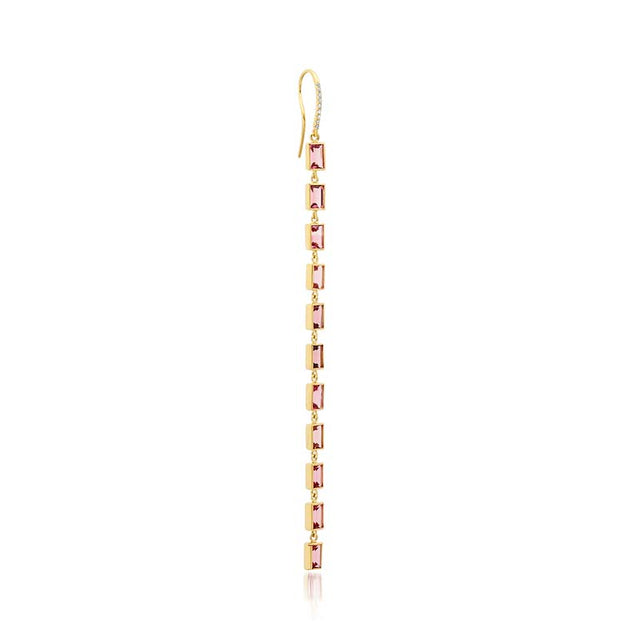 Pink Tourmaline Cascade Earrings