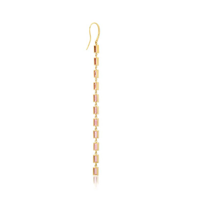 Pink Tourmaline Cascade Earrings