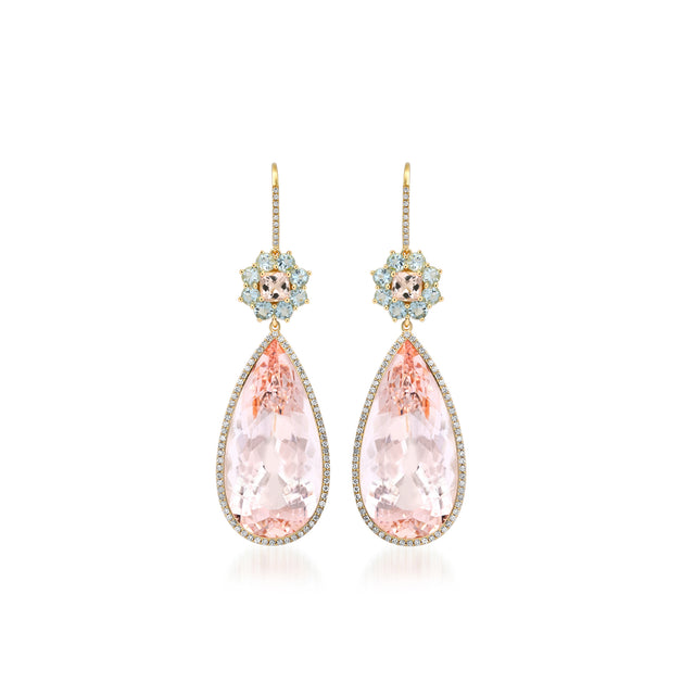 One-of-a-Kind Flower and Teardrop Earrings