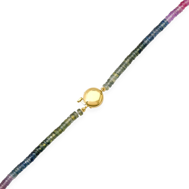 18 Inch Rainbow Sapphire Beaded Necklace