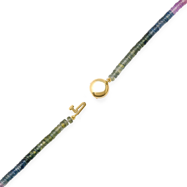 18 Inch Rainbow Sapphire Beaded Necklace