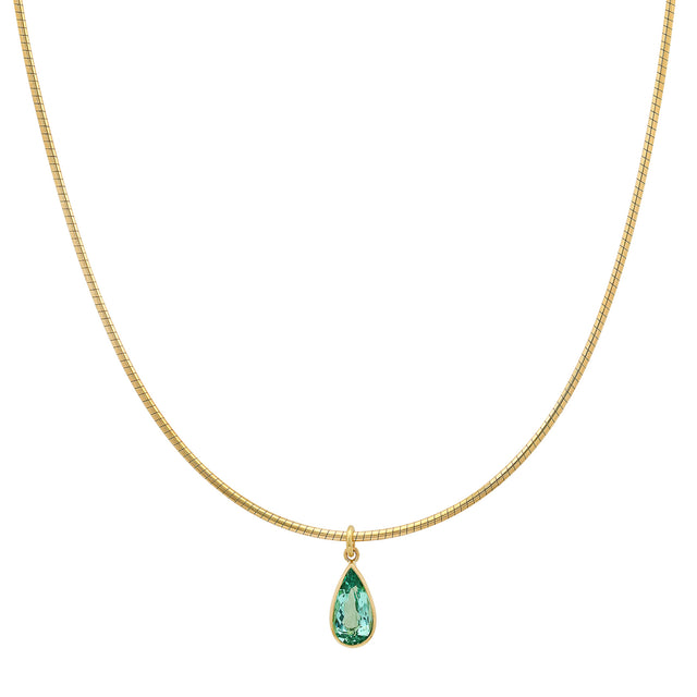 Collar Necklace with Emerald Pendant 