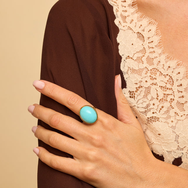 Turquoise Cabochon Ring 