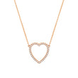 Large Rose Gold Diamond Open Heart Necklace