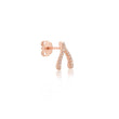 Single Rose Gold Diamond Mini Wishbone Stud