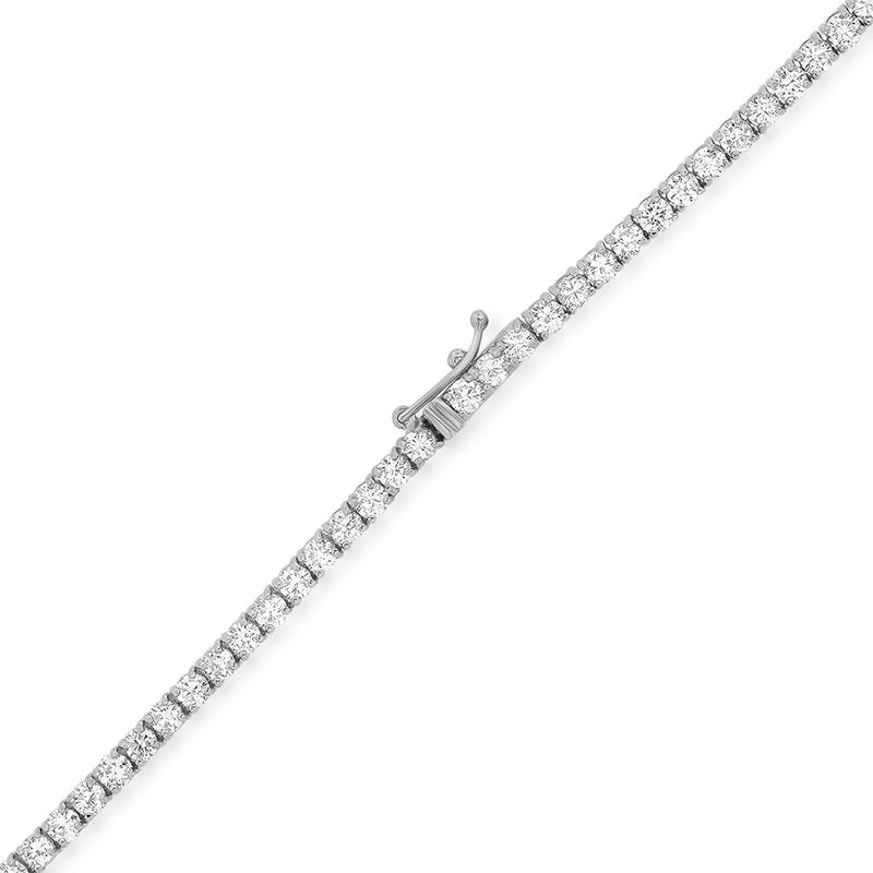 White Gold Large 4-Prong Diamond Tennis Necklace