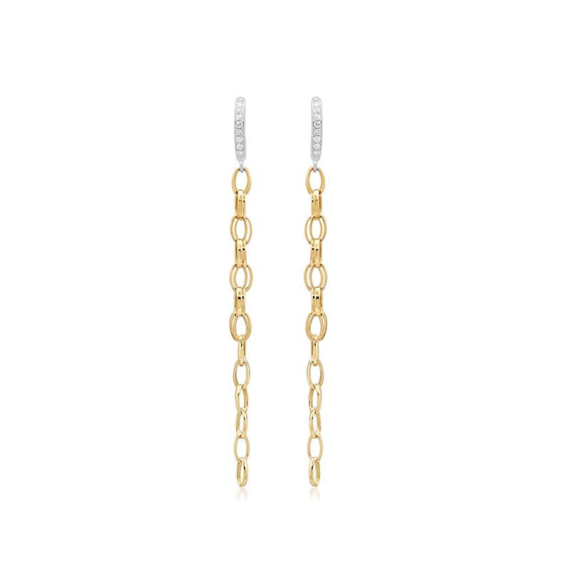 Two-Tone Diamond Edith Studs with Small Edith Link Fringe