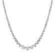 White Gold Large Graduated 3-Prong Diamond Tennis Necklace