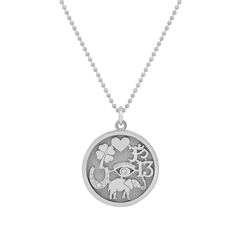 White Gold Good Luck Necklace
